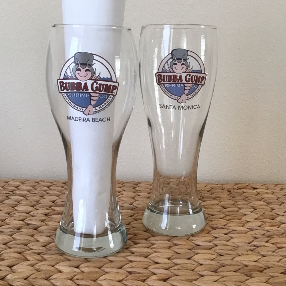 Set of 2 Bubba Gump Shrimp Co. Glasses, Santa Monica (CA) & Madeira Beach (FL) - Picture 8 of 8